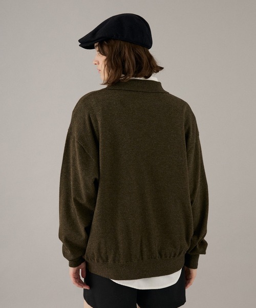 ONCILY（オンシェリー）の「SILVER BUTTON KNIT SHIRT / シルバーボタンニットシャツ（ニット/セーター・メンズ・チャコールグレー/ブラウン/カーキ/ブルー/ボルドー・SMALL/MEDIUM/LARGE）」の15枚目の写真