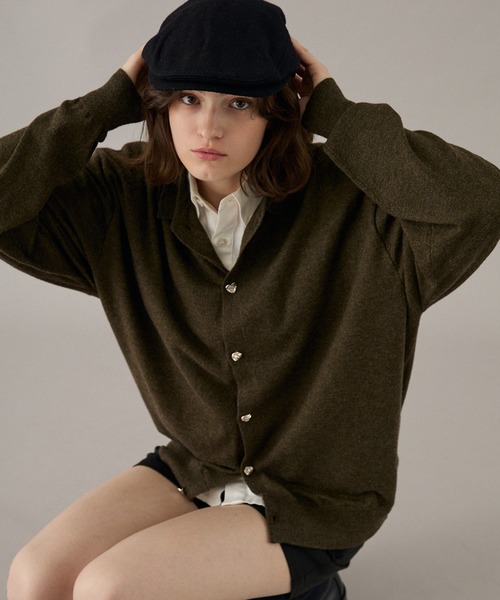 ONCILY（オンシェリー）の「SILVER BUTTON KNIT SHIRT / シルバーボタンニットシャツ（ニット/セーター・メンズ・チャコールグレー/ブラウン/カーキ/ブルー/ボルドー・SMALL/MEDIUM/LARGE）」の11枚目の写真