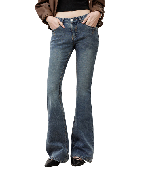 DECET WOMEN（デケット ウーマン）の「[YOONSOAP X DECET WOMAN] Stitch Pocket Low Rise Slim Flared Jeans DCWPT036BLUE（デニムパンツ・レディース・その他・LARGE/MEDIUM/SMALL/X-SMALL）」の7枚目の写真