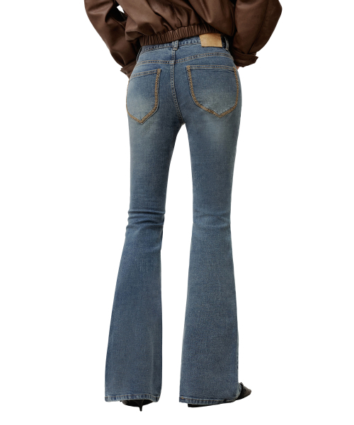 DECET WOMEN（デケット ウーマン）の「[YOONSOAP X DECET WOMAN] Stitch Pocket Low Rise Slim Flared Jeans DCWPT036BLUE（デニムパンツ・レディース・その他・LARGE/MEDIUM/SMALL/X-SMALL）」の8枚目の写真