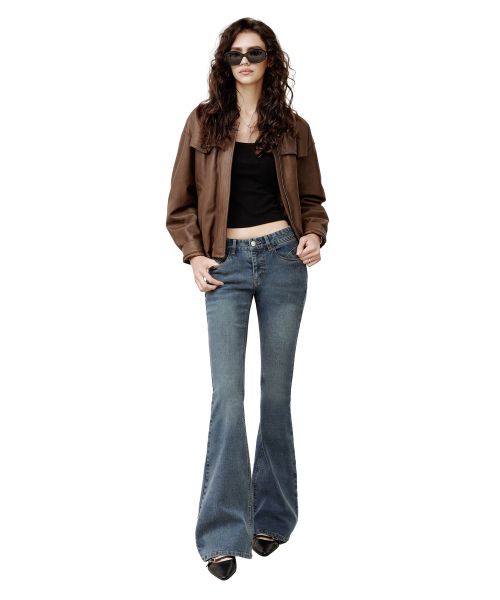 DECET WOMEN（デケット ウーマン）の「[YOONSOAP X DECET WOMAN] Stitch Pocket Low Rise Slim Flared Jeans DCWPT036BLUE（デニムパンツ・レディース・その他・LARGE/MEDIUM/SMALL/X-SMALL）」の9枚目の写真