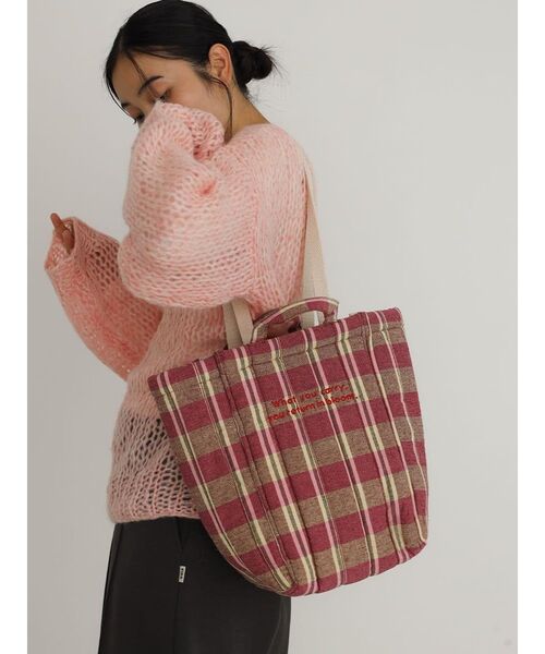 FIKA.(フィーカ)の「Multi-check quilting tote bag(ショルダーバッグ・レディース・ピンク/ミント・FREE)」の12枚目の写真