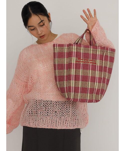 FIKA.(フィーカ)の「Multi-check quilting tote bag(ショルダーバッグ・レディース・ピンク/ミント・FREE)」の13枚目の写真