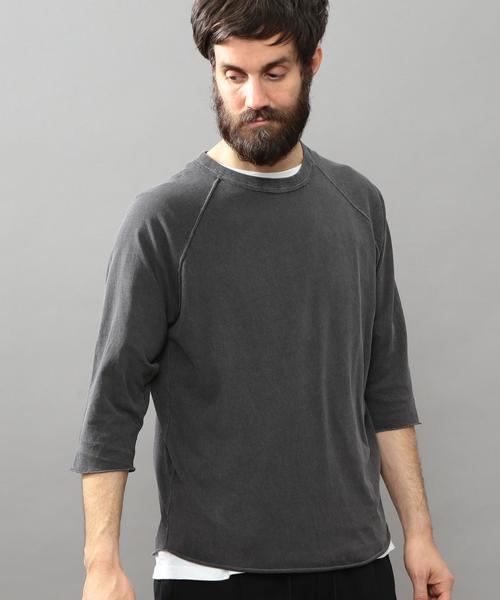 BEAUTY&YOUTH UNITED ARROWS（ビューティーアンドユースユナイテッドアローズ）の「BY ∴ ピグメント カットオフ クォータースリーブ カットソー◆（Tシャツ/カットソー・メンズ・オリーブ/ナチュラル/ダークグレー・LARGE/X-LARGE/MEDIUM/SMALL）」の2枚目の写真