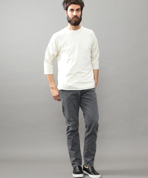 BEAUTY&YOUTH UNITED ARROWS（ビューティーアンドユースユナイテッドアローズ）の「BY ∴ ピグメント カットオフ クォータースリーブ カットソー◆（Tシャツ/カットソー・メンズ・オリーブ/ナチュラル/ダークグレー・LARGE/X-LARGE/MEDIUM/SMALL）」の12枚目の写真