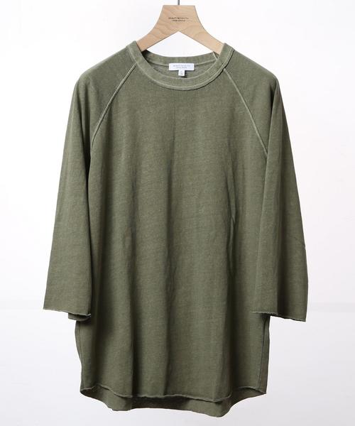 BEAUTY&YOUTH UNITED ARROWS（ビューティーアンドユースユナイテッドアローズ）の「BY ∴ ピグメント カットオフ クォータースリーブ カットソー◆（Tシャツ/カットソー・メンズ・オリーブ/ナチュラル/ダークグレー・LARGE/X-LARGE/MEDIUM/SMALL）」の6枚目の写真