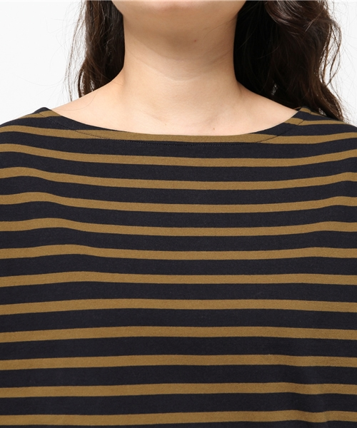 MOUSSY（マウジー）の「COTTON LOOSE BORDER TOPS（Tシャツ/カットソー・レディース・ダークネイビー/ホワイト系その他/ホワイト/ブラウン/ライトブラック・FREE）」の9枚目の写真