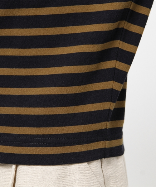 MOUSSY（マウジー）の「COTTON LOOSE BORDER TOPS（Tシャツ/カットソー・レディース・ダークネイビー/ホワイト系その他/ホワイト/ブラウン/ライトブラック・FREE）」の12枚目の写真