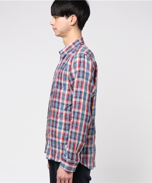 Quiksilver(クイックシルバー)の「LINEN CHECK LS(シャツ/ブラウス・メンズ・ブルー/レッド・MEDIUM/LARGE/SMALL)」の3枚目の写真