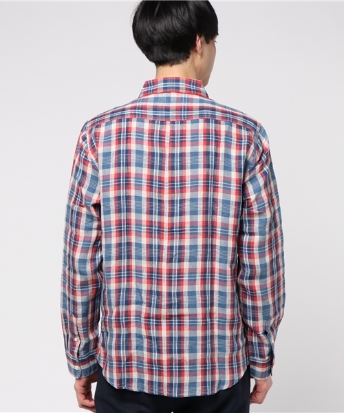 Quiksilver(クイックシルバー)の「LINEN CHECK LS(シャツ/ブラウス・メンズ・ブルー/レッド・MEDIUM/LARGE/SMALL)」の4枚目の写真