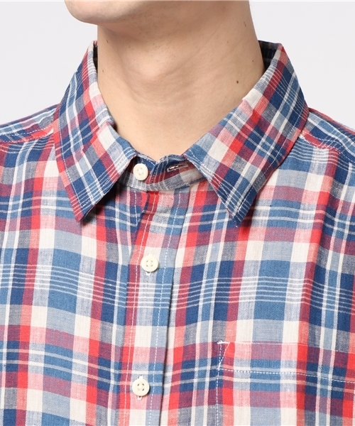 Quiksilver(クイックシルバー)の「LINEN CHECK LS(シャツ/ブラウス・メンズ・ブルー/レッド・MEDIUM/LARGE/SMALL)」の5枚目の写真