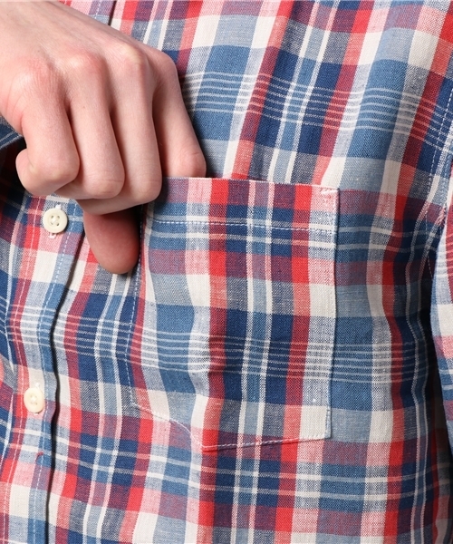 Quiksilver(クイックシルバー)の「LINEN CHECK LS(シャツ/ブラウス・メンズ・ブルー/レッド・MEDIUM/LARGE/SMALL)」の7枚目の写真