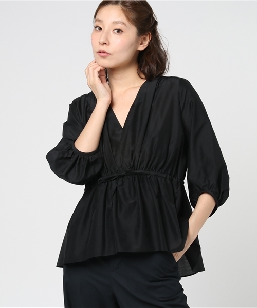 SHIPS（シップス）の「ぺプラムブラウス（シャツ/ブラウス・レディース・グリーン/ブラック・ONE SIZE）」の10枚目の写真