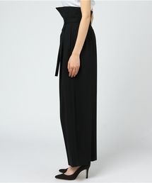 ENFOLD エンフォルド ウール100% 細見えワイドパンツ 黒 36 ENFOLD(エンフォルド)/BELT WIDE-TROUSERS
