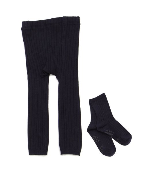 apres les cours（アプレレクール）の「ソックス＆レギンスセパレートタイツ（タイツ/ストッキング・キッズ・ネイビー/ワインレッド/グレー・90/100/120/140）」の8枚目の写真