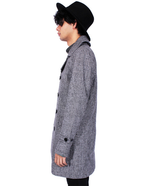 ８(eight)（エイト）の「チェック ロング Ｐコート メルトン（ピーコート・メンズ・チャコールグレー/グレー/その他/その他1・MEDIUM/LARGE/X-LARGE）」の19枚目の写真