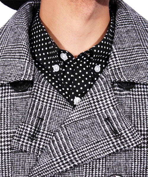 ８(eight)（エイト）の「チェック ロング Ｐコート メルトン（ピーコート・メンズ・チャコールグレー/グレー/その他/その他1・MEDIUM/LARGE/X-LARGE）」の17枚目の写真