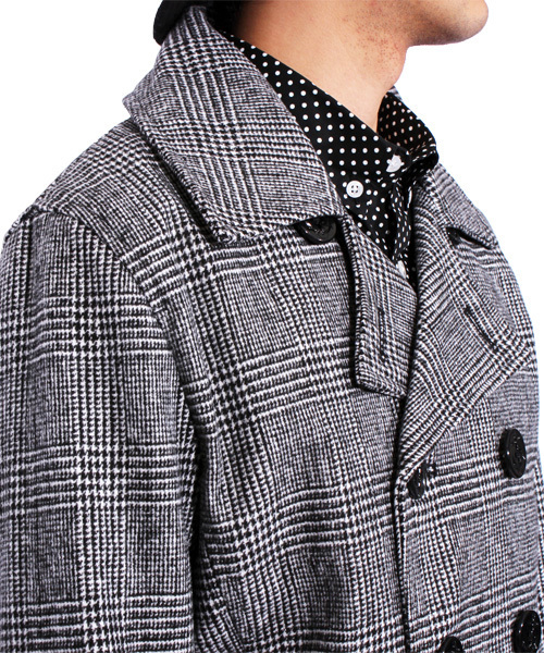 ８(eight)（エイト）の「チェック ロング Ｐコート メルトン（ピーコート・メンズ・チャコールグレー/グレー/その他/その他1・MEDIUM/LARGE/X-LARGE）」の22枚目の写真