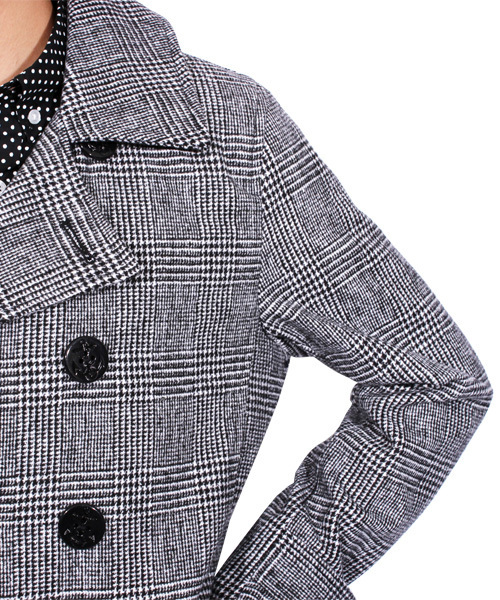 ８(eight)（エイト）の「チェック ロング Ｐコート メルトン（ピーコート・メンズ・チャコールグレー/グレー/その他/その他1・MEDIUM/LARGE/X-LARGE）」の9枚目の写真