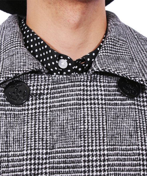 ８(eight)（エイト）の「チェック ロング Ｐコート メルトン（ピーコート・メンズ・チャコールグレー/グレー/その他/その他1・MEDIUM/LARGE/X-LARGE）」の15枚目の写真