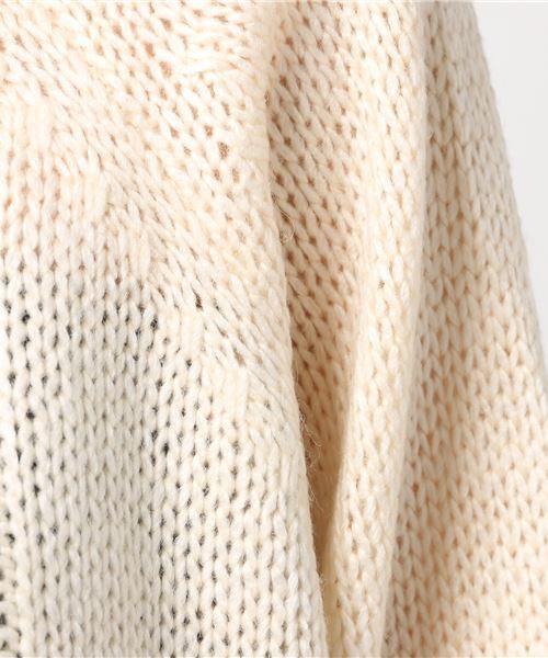 earth music&ecology（アースミュージックアンドエコロジー）の「ハイネックケーブルニットプルオーバー（ニット/セーター・レディース・アイボリー/レッド/杢グレー・FREE）」の7枚目の写真