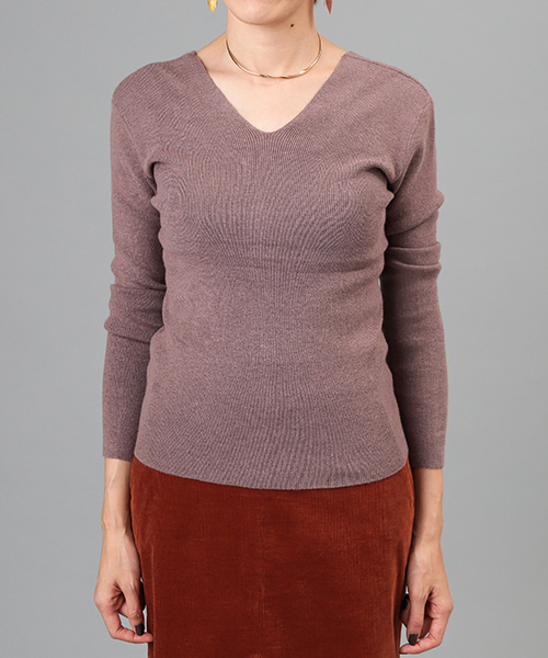 RIVE DROITE（リヴドロワ）の「2way釦付Vネックニット（ニット/セーター・レディース・ブラック/グレー/ベージュ・FREE）」の12枚目の写真