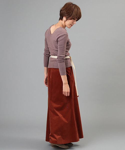 RIVE DROITE（リヴドロワ）の「2way釦付Vネックニット（ニット/セーター・レディース・ブラック/グレー/ベージュ・FREE）」の15枚目の写真