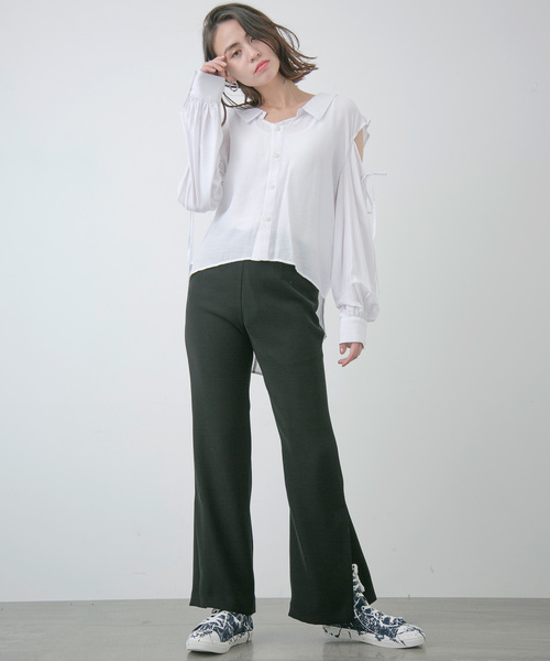 STUDIOUS（ステュディオス）の「ツイルフレアパンツ（その他パンツ・レディース・ブラック・1/0）」の17枚目の写真