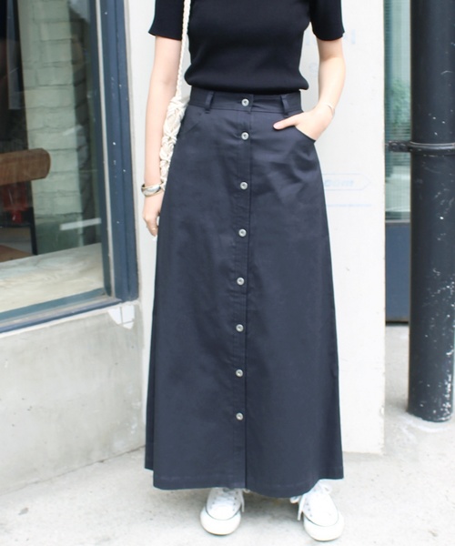 SLOBE IENA（スローブイエナ）の「麻混チノAラインスカート◆（スカート・レディース・イエロー/キャメル/ネイビー・40/38/36）」の2枚目の写真