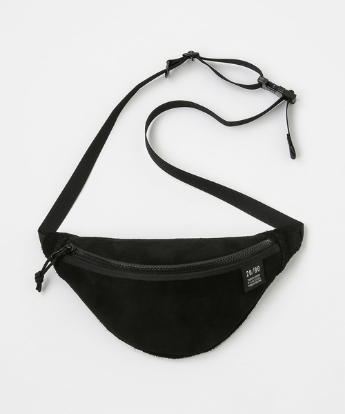 20/80（テゥエンティーエイティー）の「【20/80】トゥエンティーエイティー/COW SUEDE  WAIST BAG（ボディバッグ/ウエストポーチ・メンズ・ブラック/ブラウン/ブラック系その他/ライトグレー・FREE）」の3枚目の写真