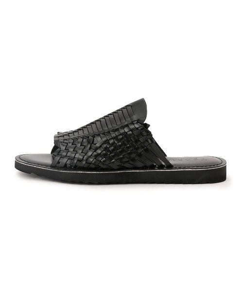 SHIPS JET BLUE（シップスジェットブルー）の「TONALA: レザーメッシュスリッパサンダル（サンダル・メンズ・ブラック/ブラウン・40/41/42/43）」の7枚目の写真