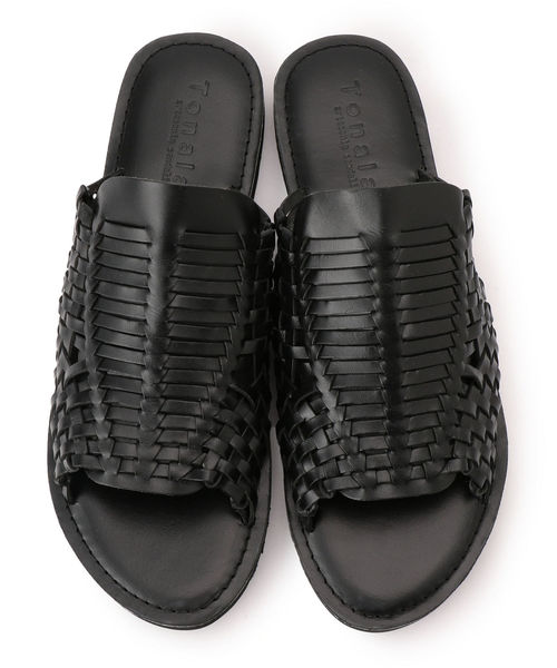 SHIPS JET BLUE（シップスジェットブルー）の「TONALA: レザーメッシュスリッパサンダル（サンダル・メンズ・ブラック/ブラウン・40/41/42/43）」の5枚目の写真