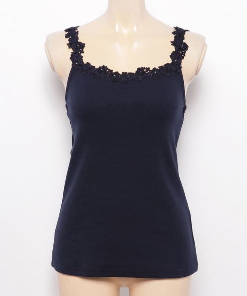 axes femme(アクシーズファム)の「お花使いキャミタンク(キャミソール・レディース・ブラック/ネイビー/グリーン/ピンク系その他/キナリ・MEDIUM)」の9枚目の写真