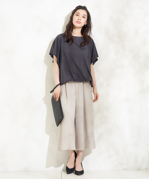 RIVE DROITE（リヴドロワ）の「C/Cuギャザーヘムカットソー（Tシャツ/カットソー・レディース・ホワイト/チャコールグレー・FREE）」の5枚目の写真