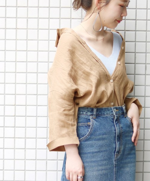 SLOBE IENA（スローブイエナ）の「フレンチリネンオーバーシャツ