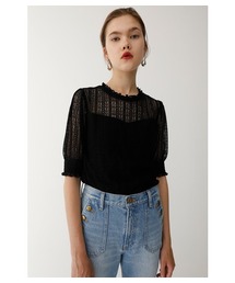 MOUSSY | LACE HALF SLEEVE TEE(Tシャツ/カットソー)
