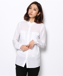 PLST | レーヨン長袖スリムボーイフレンドシャツ(シャツ/ブラウス)