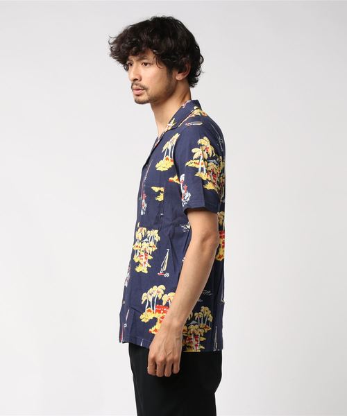 エストネーション ESTNATION アロハシャツ 半袖シャツ 総柄シャツ