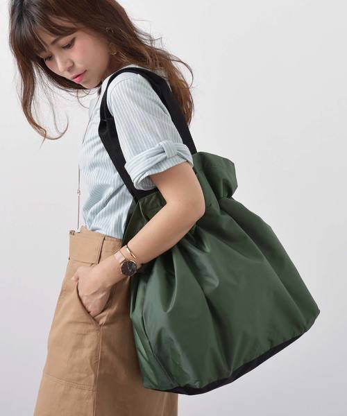 VitaFelice(ヴィータフェリーチェ)の「巾着&トートナイロンエコバッグ(エコバッグ/サブバッグ・レディース・オレンジ/ブラック/レッド/グリーン/グレー/ネイビー/ブラウン・FREE)」の17枚目の写真