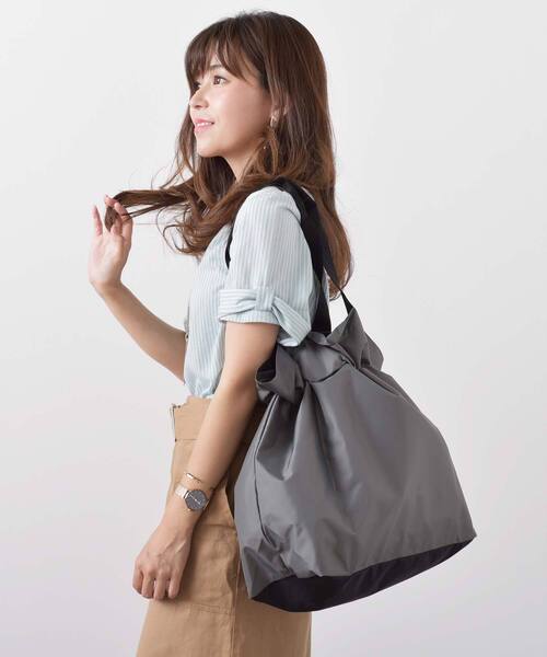 VitaFelice(ヴィータフェリーチェ)の「巾着&トートナイロンエコバッグ(エコバッグ/サブバッグ・レディース・オレンジ/ブラック/レッド/グリーン/グレー/ネイビー/ブラウン・FREE)」の22枚目の写真