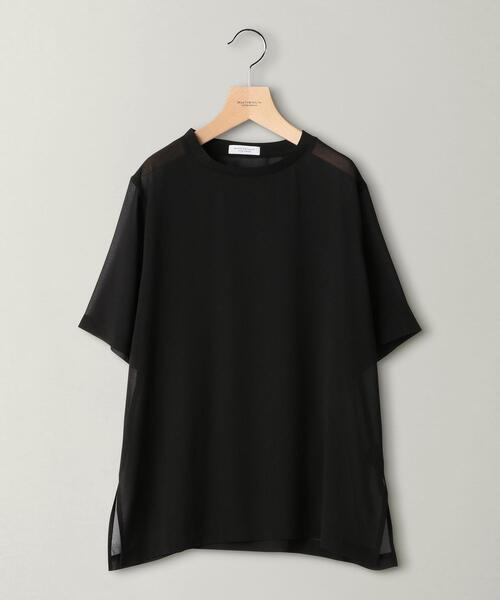 BEAUTY&YOUTH UNITED ARROWS（ビューティーアンドユースユナイテッドアローズ）の「BY シフォンシアーTシャツ（Tシャツ/カットソー・レディース・ブラック/ベージュ/ホワイト・FREE）」の7枚目の写真