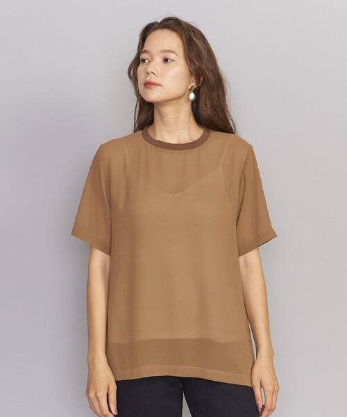 BEAUTY&YOUTH UNITED ARROWS（ビューティーアンドユースユナイテッドアローズ）の「BY シフォンシアーTシャツ（Tシャツ/カットソー・レディース・ブラック/ベージュ/ホワイト・FREE）」の14枚目の写真