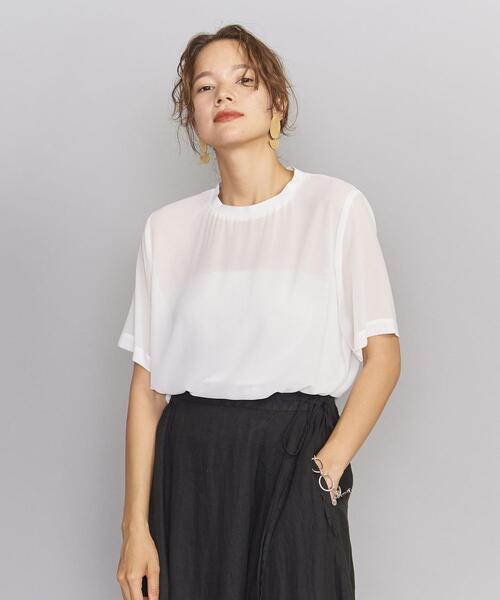 BEAUTY&YOUTH UNITED ARROWS（ビューティーアンドユースユナイテッドアローズ）の「BY シフォンシアーTシャツ（Tシャツ/カットソー・レディース・ブラック/ベージュ/ホワイト・FREE）」の11枚目の写真