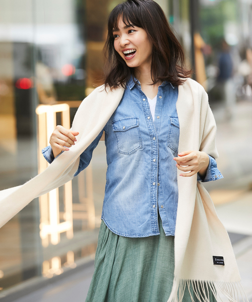 SMILE ORCHID(スマイルオーキッド)の「カシミヤ100%無地ストールマフラー(ストール/ショール・レディース・ブラック/グレー/ピンク/アイボリー/ダークグレー/ワインレッド/キャメル/グレイッシュベージュ/レッド系その他/ブルー系その他/ベージュ系その他・FREE)」の20枚目の写真