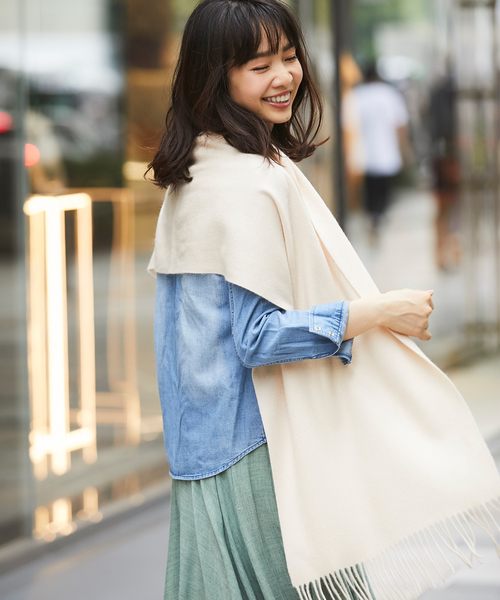 SMILE ORCHID(スマイルオーキッド)の「カシミヤ100%無地ストールマフラー(ストール/ショール・レディース・ブラック/グレー/ピンク/アイボリー/ダークグレー/ワインレッド/キャメル/グレイッシュベージュ/レッド系その他/ブルー系その他/ベージュ系その他・FREE)」の22枚目の写真