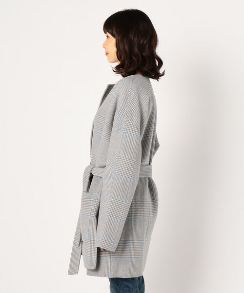 NOLLEY'S（ノーリーズ）の「配色ノーカラーショートコート（ノーカラー