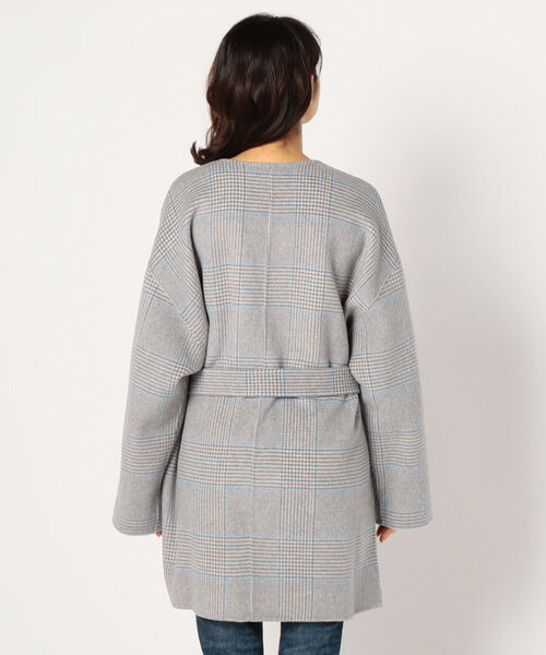 NOLLEY'S（ノーリーズ）の「配色ノーカラーショートコート（ノーカラー