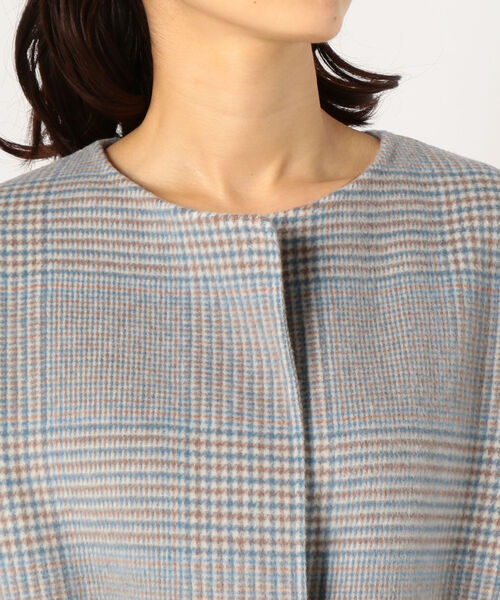 NOLLEY'S（ノーリーズ）の「配色ノーカラーショートコート（ノーカラー