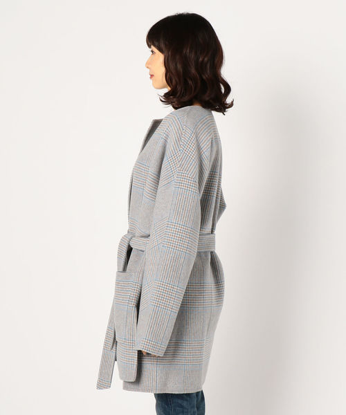 NOLLEY'S（ノーリーズ）の「配色ノーカラーショートコート（ノーカラー