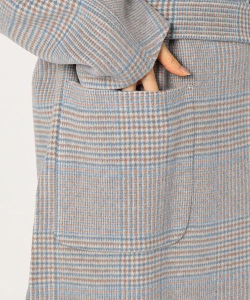 NOLLEY'S（ノーリーズ）の「配色ノーカラーショートコート（ノーカラー